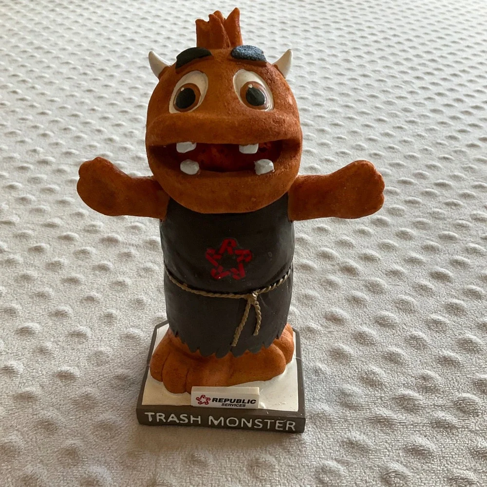 Republic Services Trash Monster Piggy Bank Unisex OS Orange Mascot Collectible